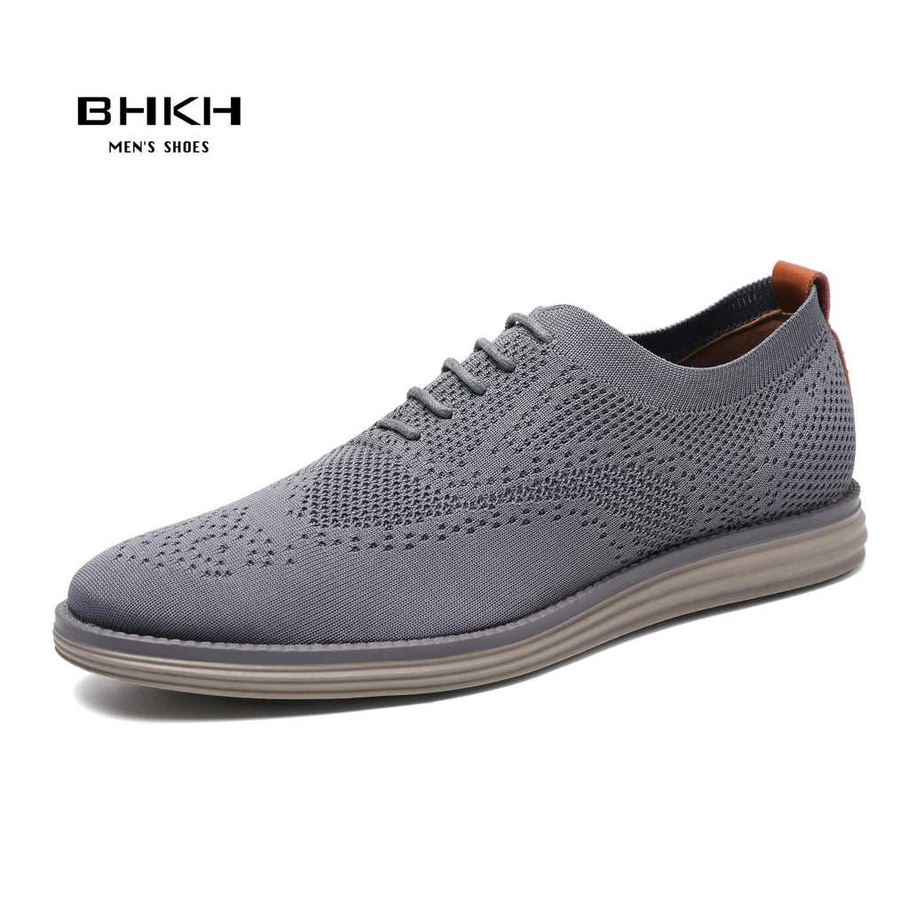 BHKH 2024 Breathable Knitted Mesh Casual Shoes Lightweight Smart Casual Shoes Office Work Footwear Men Shoes - Pre2brand