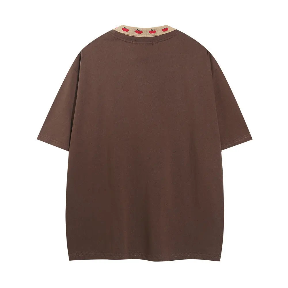 Bear Printed Casual Short-sleeved T-shirt For Men - Pre2brand