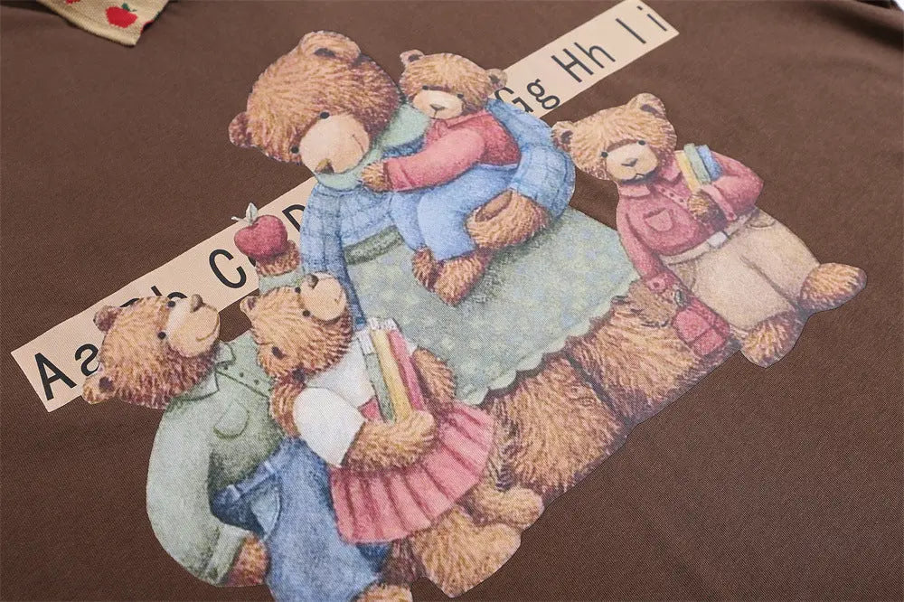 Bear Printed Casual Short-sleeved T-shirt For Men - Pre2brand