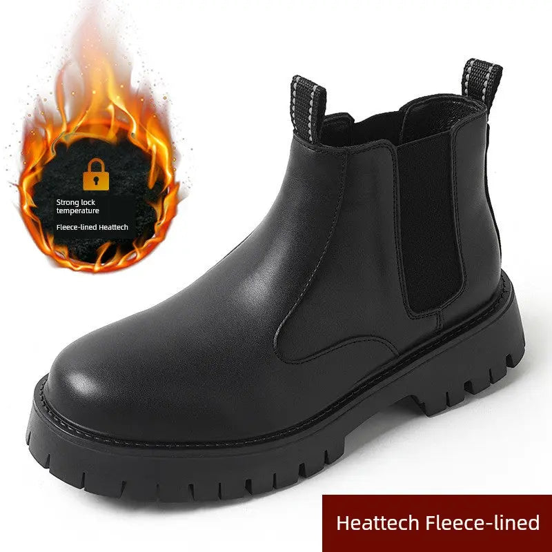 Black Martin Boots Men's Putian New Arrival Retro British Style Motorcycle Ankle Boots Women's Leather Thick Sole Doctor Boots - Pre2brand