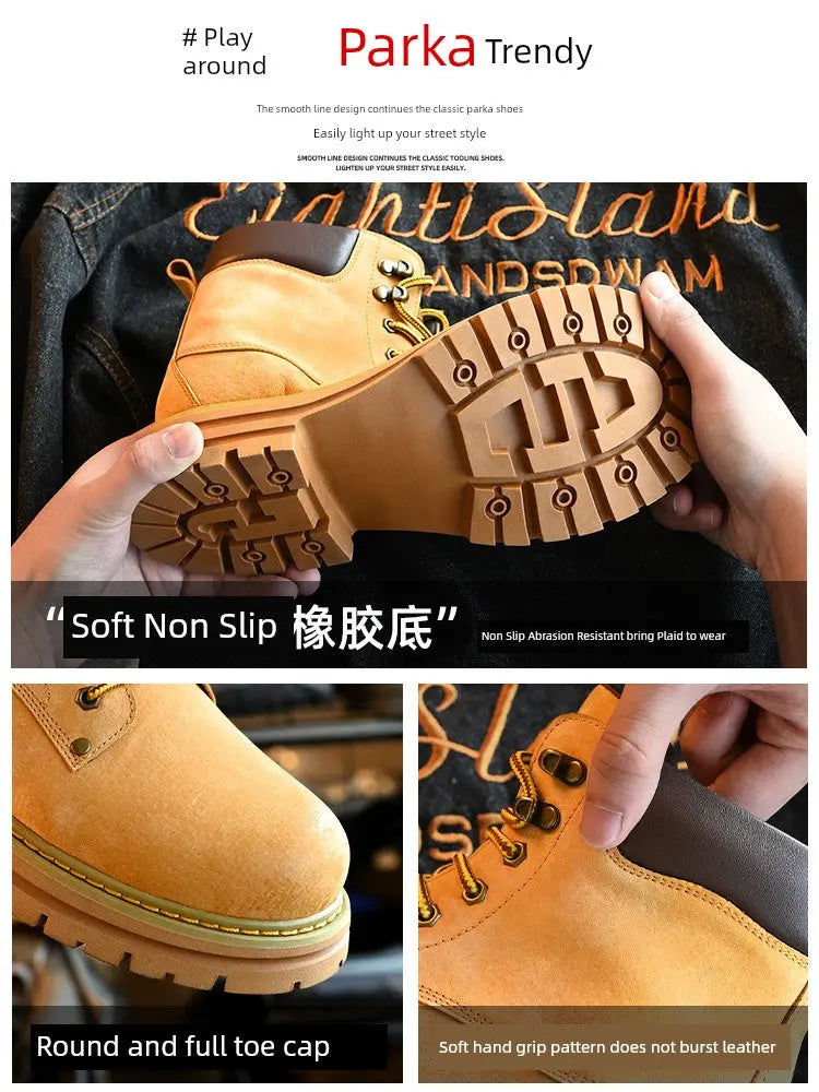 Boots Men's and Women's Worker Boots Couple British Style 2025 New Work Clothes Genuine Leather Retro Ankle Boots  Pre2brand