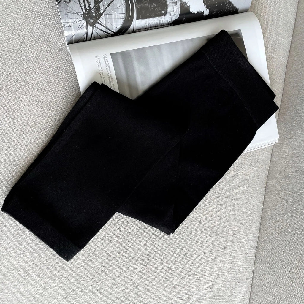 Bottoming Women's Outer Wear Plus Velvet Pencil Pants Students  Pre2brand Black-Thin-Free-Size