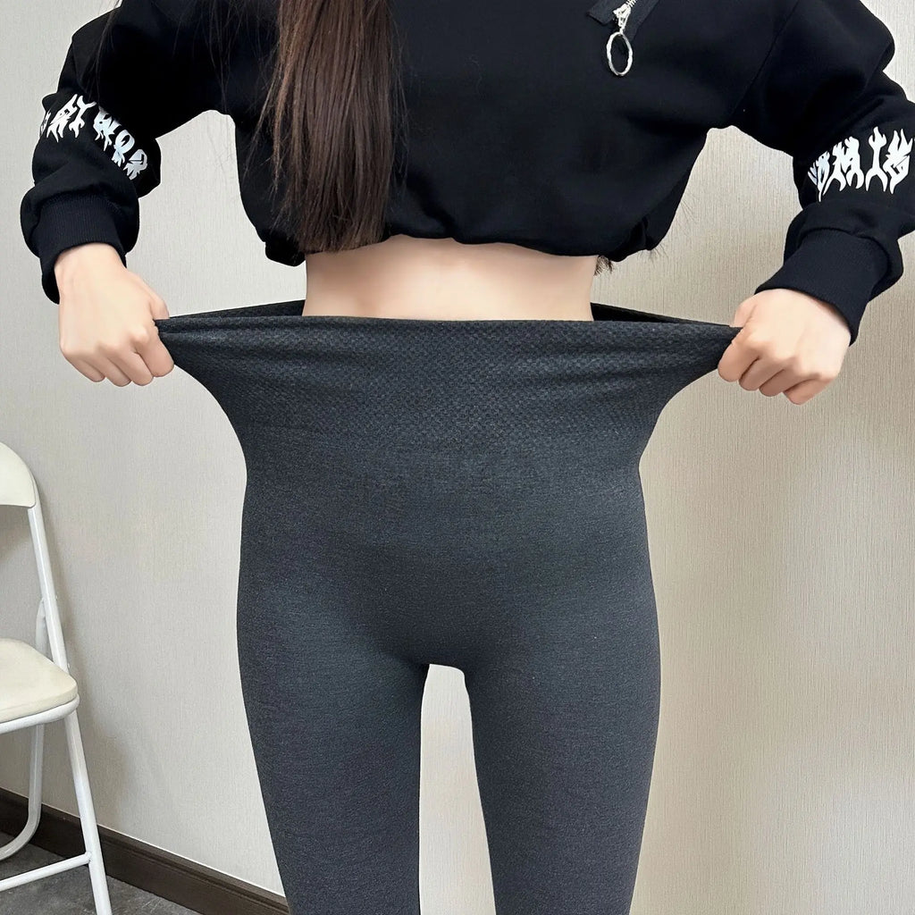 Bottoming Women's Outer Wear Plus Velvet Pencil Pants Students  Pre2brand Dark-Gray-Thin-Free-Size