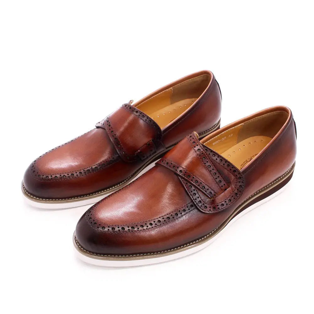 British Leather Shoes Men's Handmade Leather Casual Pedal - Pre2brand