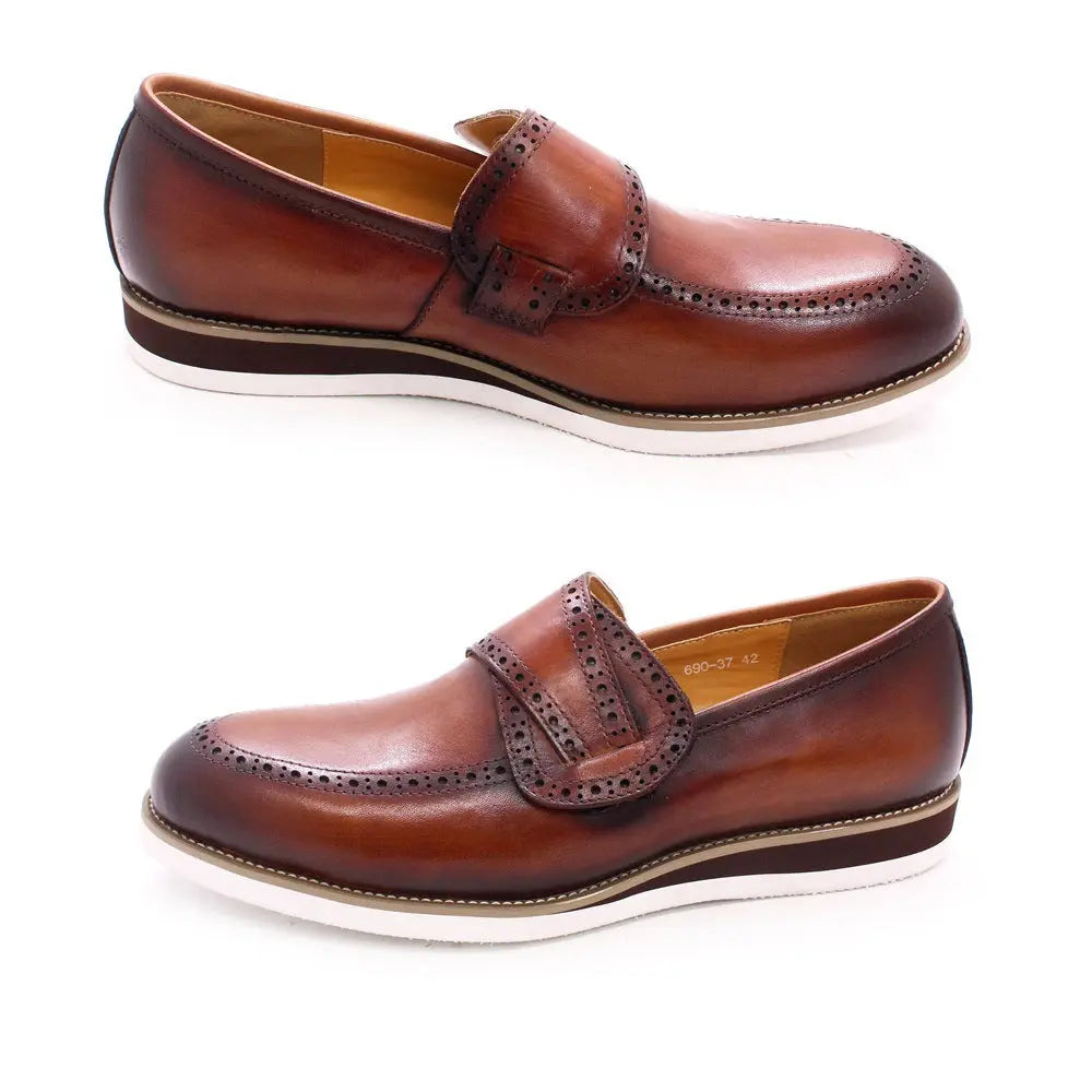 British Leather Shoes Men's Handmade Leather Casual Pedal - Pre2brand