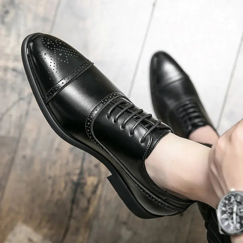 Business Formal Black Leather Shoes Mens Fashion Casual Dress Shoes Classic Italian Formal Oxford Shoes For Men Zapatos Hombre  Pre2brand