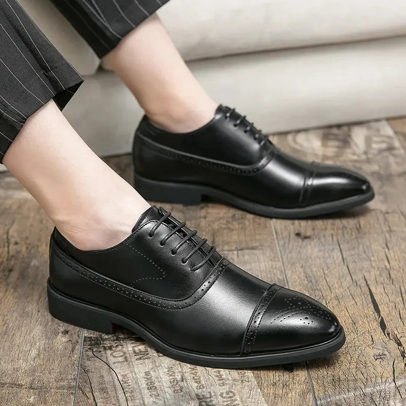 Business Formal Black Leather Shoes Mens Fashion Casual Dress Shoes Classic Italian Formal Oxford Shoes For Men Zapatos Hombre  Pre2brand