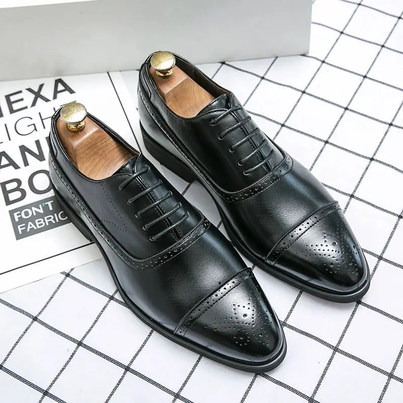 Business Formal Black Leather Shoes Mens Fashion Casual Dress Shoes Classic Italian Formal Oxford Shoes For Men Zapatos Hombre  Pre2brand