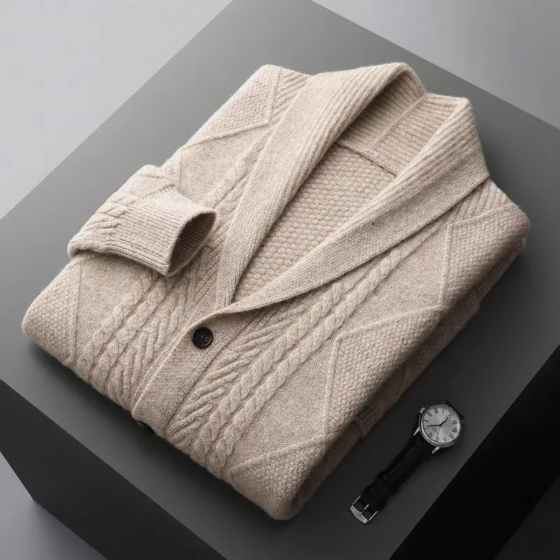 Cashmere Cardigan Men's Half Turtleneck Button Cashmere Coat  Pre2brand