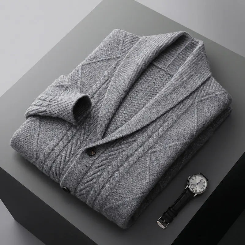 Cashmere Cardigan Men's Half Turtleneck Button Cashmere Coat  Pre2brand