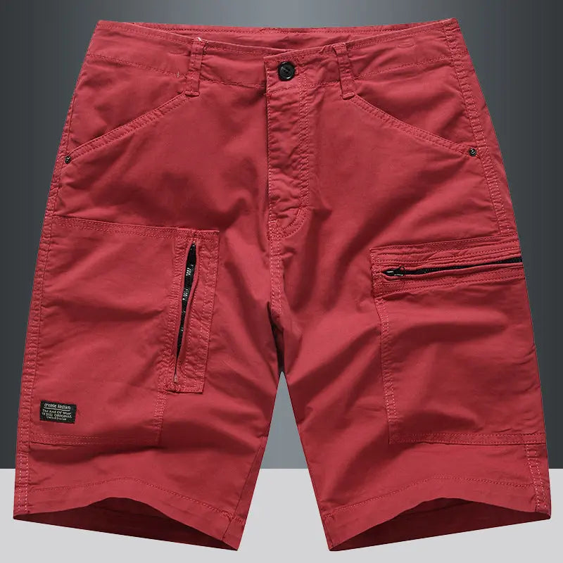 Casual Loose Straight Cargo Shorts Men  Pre2brand Bright-Red-38