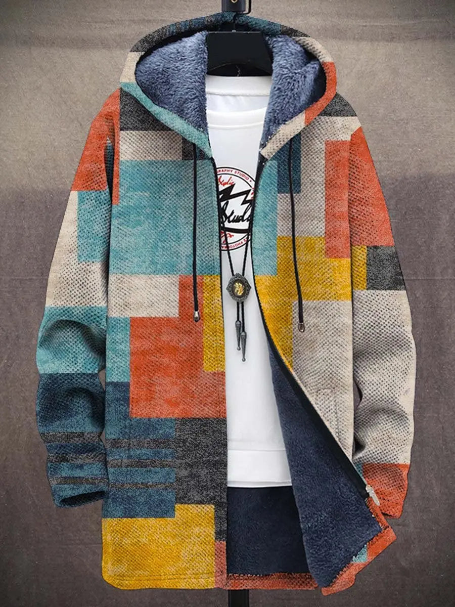 Casual Men's Zipper Hooded Cardigan Cotton-padded Jacket  Pre2brand Type-C-D215-XXL