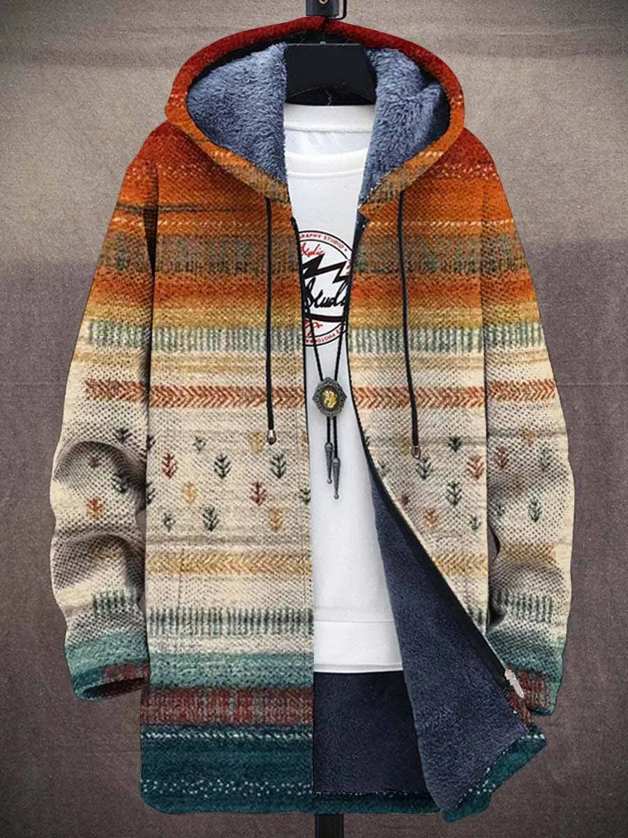 Casual Men's Zipper Hooded Cardigan Cotton-padded Jacket  Pre2brand Type-D-D215-XXL