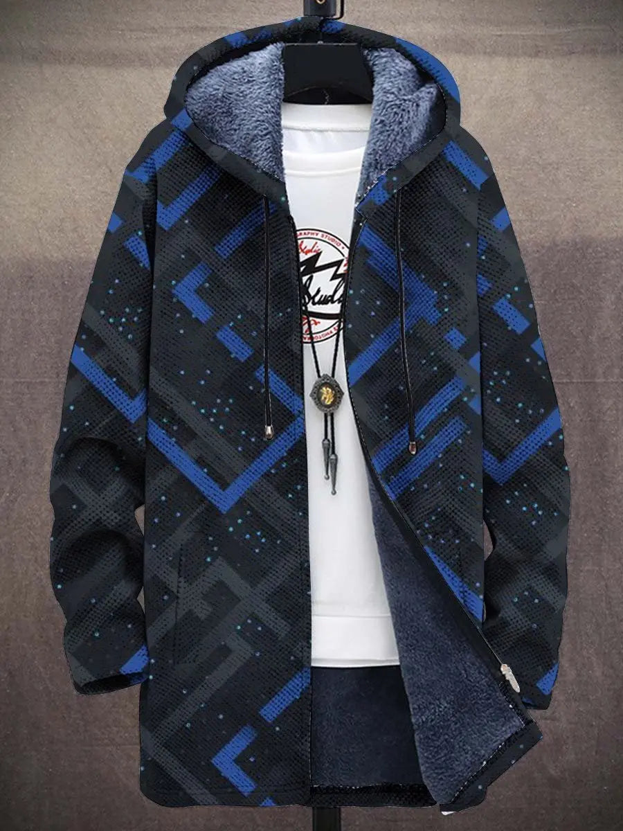 Casual Men's Zipper Hooded Cardigan Cotton-padded Jacket  Pre2brand Type-E-D215-XXL