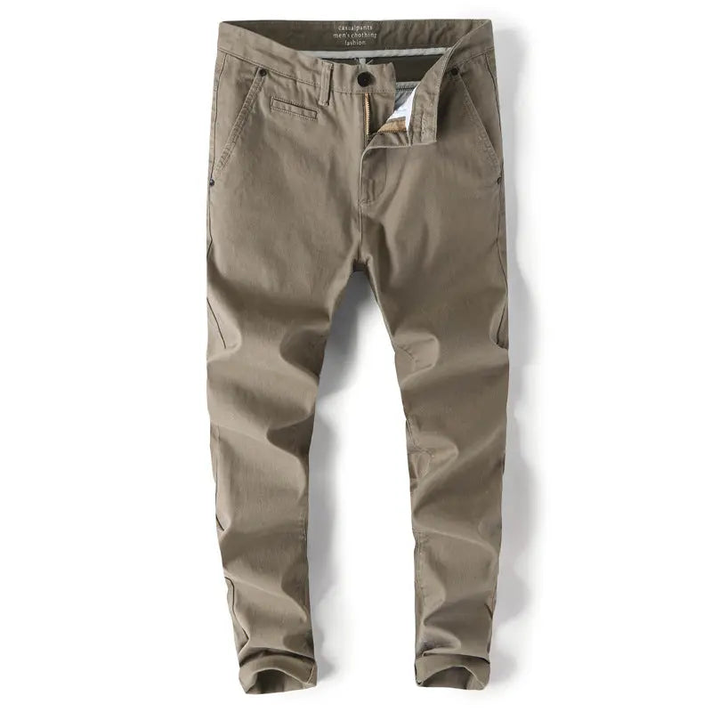 Casual Trousers Slim Fit Straight Men  Pre2brand Khaki-36