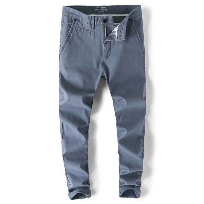 Casual Trousers Slim Fit Straight Men  Pre2brand Green-Gray-36