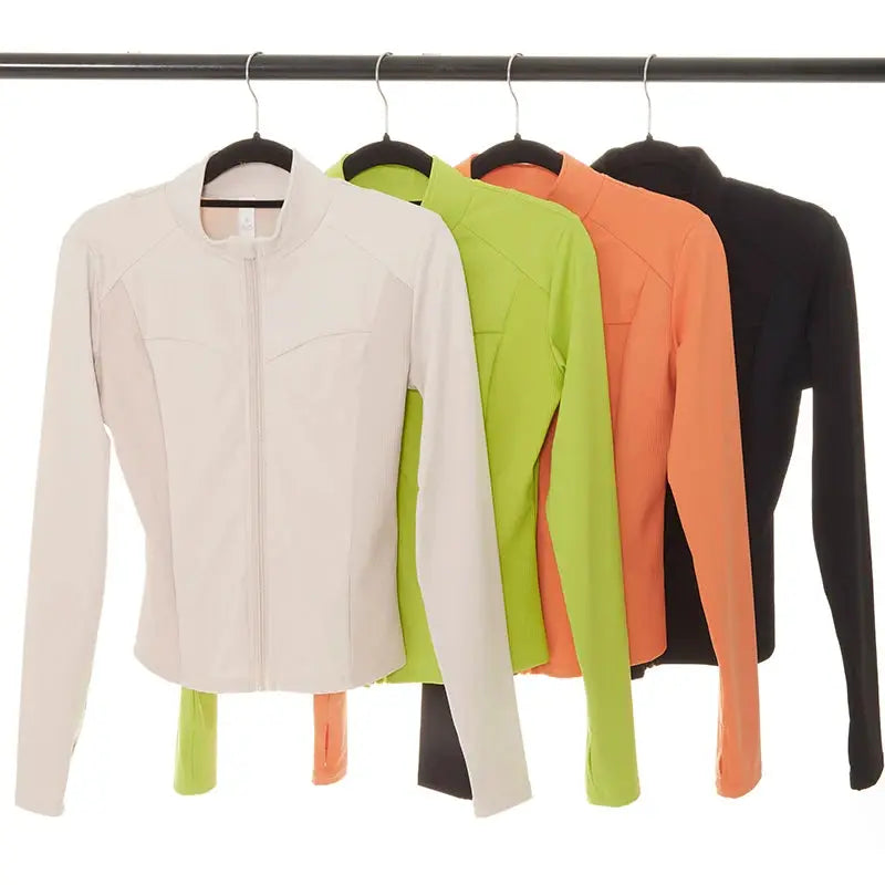 Custom Logo Women's Long Sleeve Yoga Blazer Zipper Training Jacket Gym Fitness Customizable Fitness Trainer Jacket OEM Supply - Pre2brand