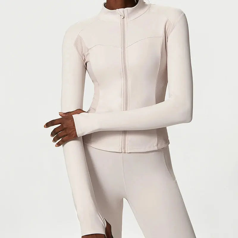 Custom Logo Women's Long Sleeve Yoga Blazer Zipper Training Jacket Gym Fitness Customizable Fitness Trainer Jacket OEM Supply - Pre2brand