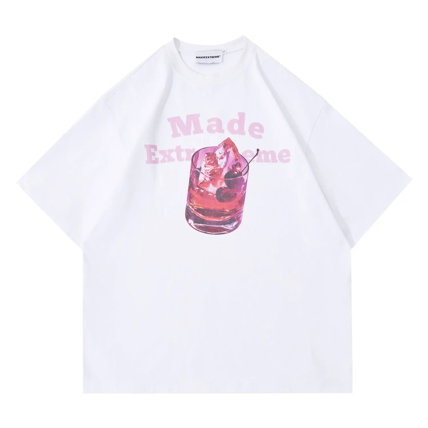 Dopamine Series Street Fun Cup Printing Casual Loose Short Sleeves T-shirt Men And Women - Pre2brand