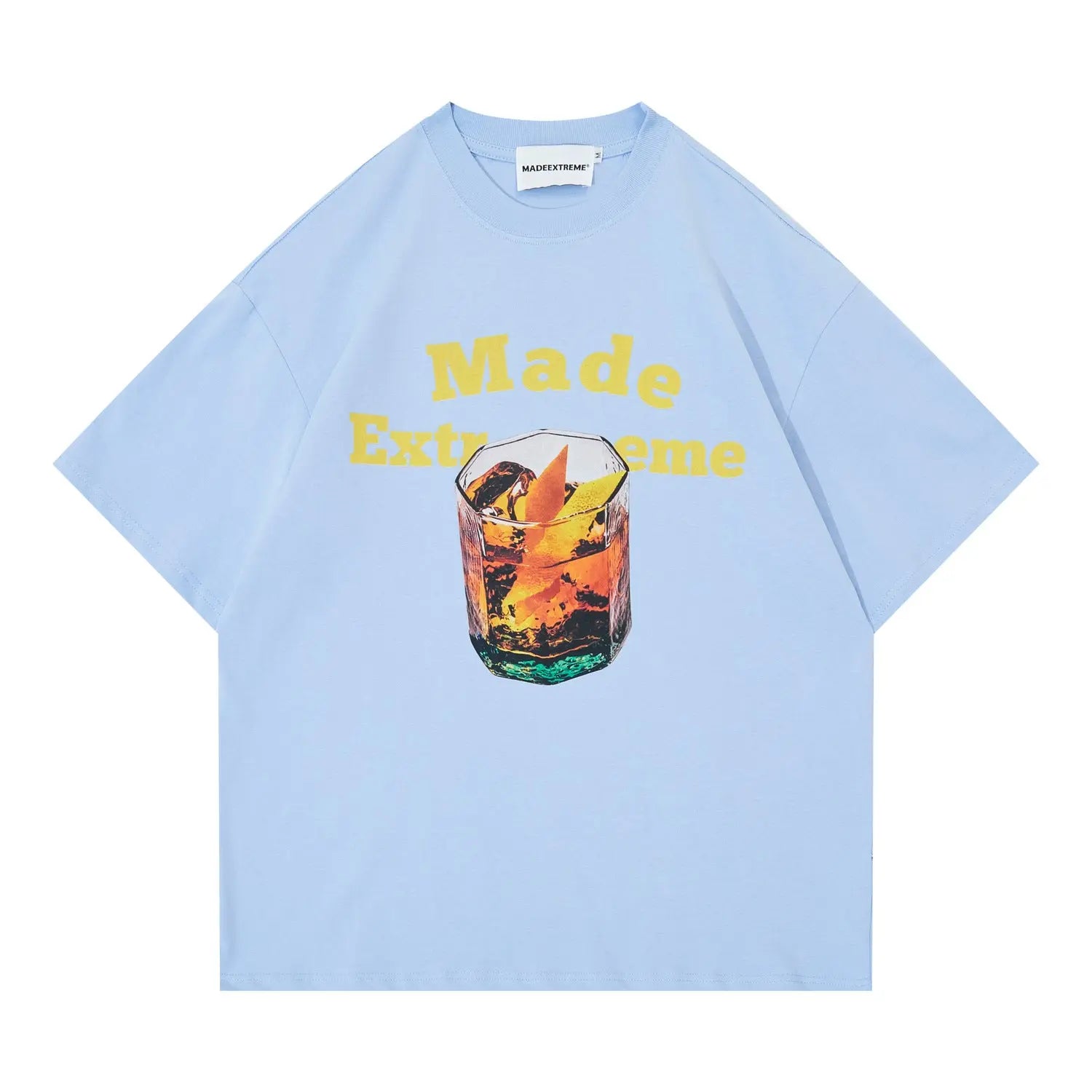 Dopamine Series Street Fun Cup Printing Casual Loose Short Sleeves T-shirt Men And Women - Pre2brand