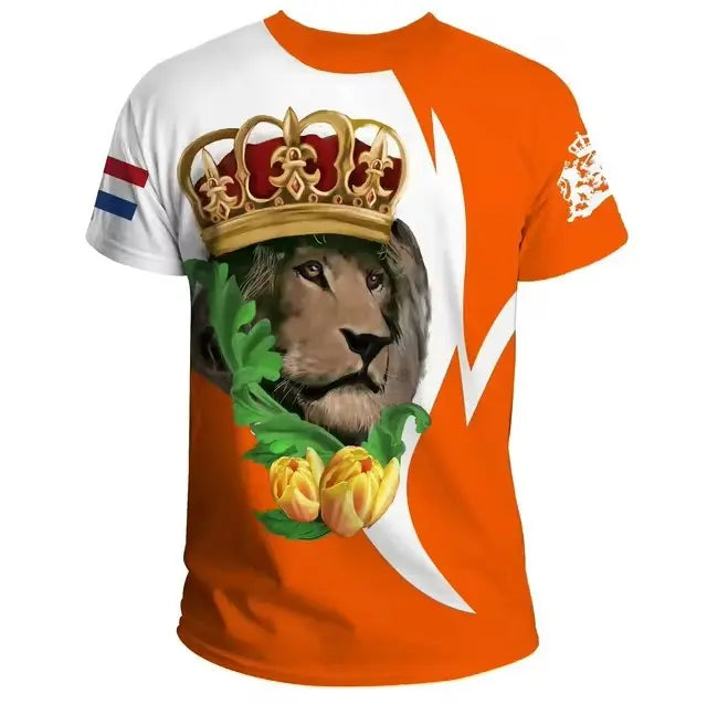 Dutch Men's T-shirt Fashion Round Neck Top  Pre2brand ETJQ2P81-5XL