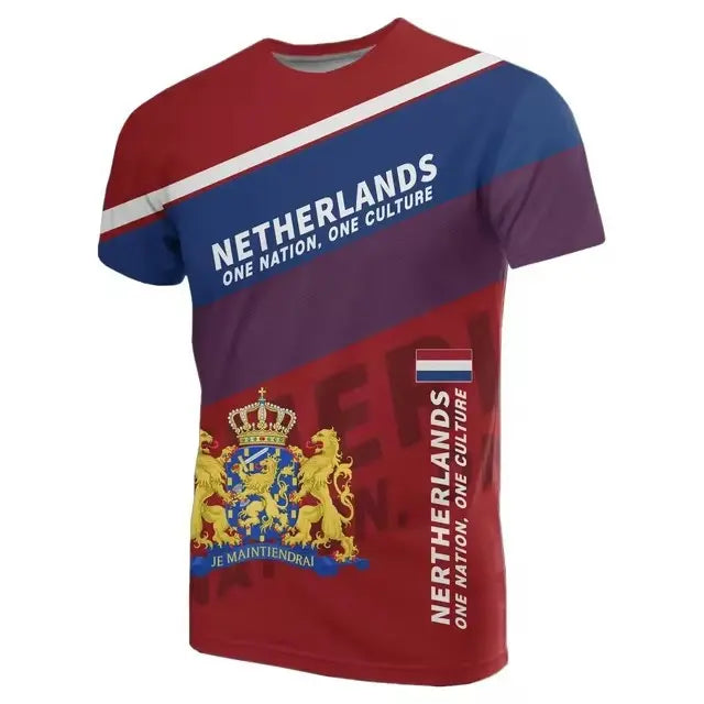 Dutch Men's T-shirt Fashion Round Neck Top  Pre2brand ETJQ2P84-5XL