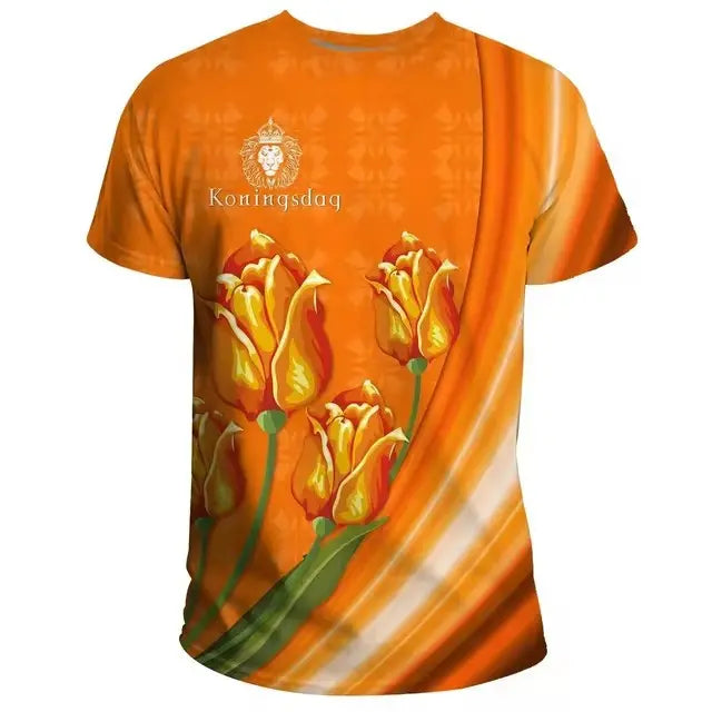 Dutch Men's T-shirt Fashion Round Neck Top  Pre2brand ETJQ2P85-5XL
