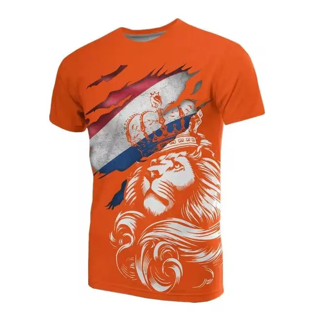 Dutch Men's T-shirt Fashion Round Neck Top  Pre2brand ETJQ2P8B-5XL