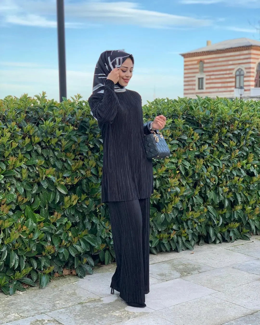 Ethnic Style Loose Casual Pleated Suit Southeast Asian Arab Women's Clothing  Pre2brand Black-XL