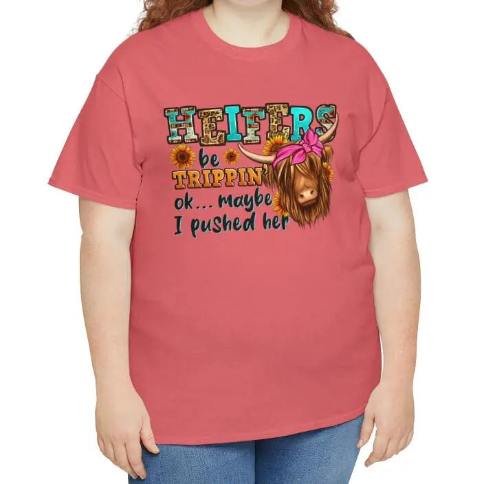European And American Heifers Be Trippin' Classic Unisex Printed Casual Round Neck Short Sleeves T-shirt - Pre2brand