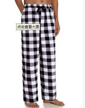 European And American Men's Plaid Drawstring Elastic Casual Trousers  Pre2brand White-2XL