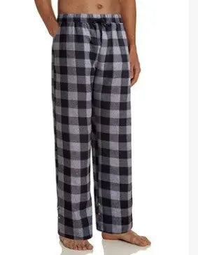 European And American Men's Plaid Drawstring Elastic Casual Trousers  Pre2brand Gray-2XL