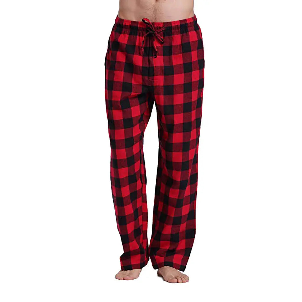 European And American Men's Plaid Drawstring Elastic Casual Trousers  Pre2brand No-1-Color-2XL
