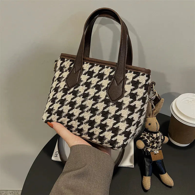 Fashion Houndstooth Shoulder Bags Portable Checkerboard Handbags All-match Messenger Bag Women Totes - Pre2brand