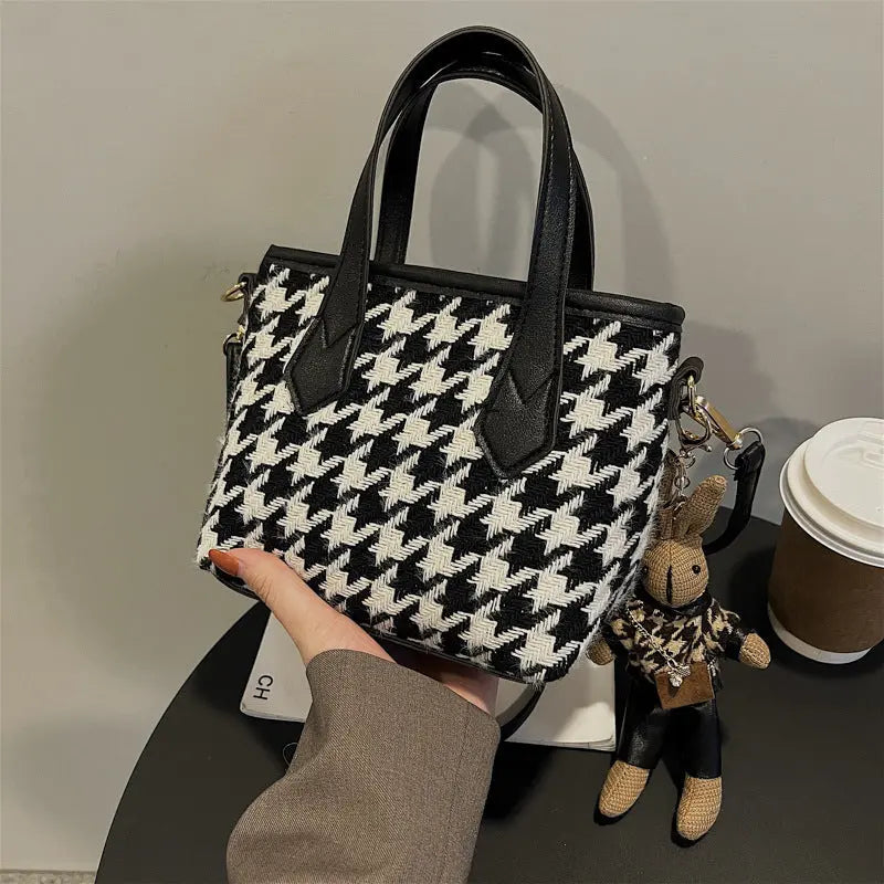 Fashion Houndstooth Shoulder Bags Portable Checkerboard Handbags All-match Messenger Bag Women Totes - Pre2brand