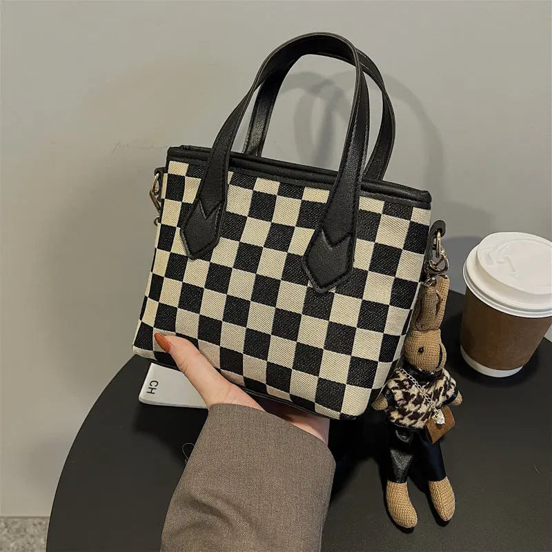 Fashion Houndstooth Shoulder Bags Portable Checkerboard Handbags All-match Messenger Bag Women Totes - Pre2brand
