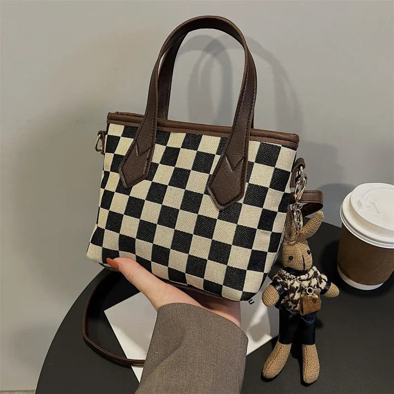 Fashion Houndstooth Shoulder Bags Portable Checkerboard Handbags All-match Messenger Bag Women Totes - Pre2brand