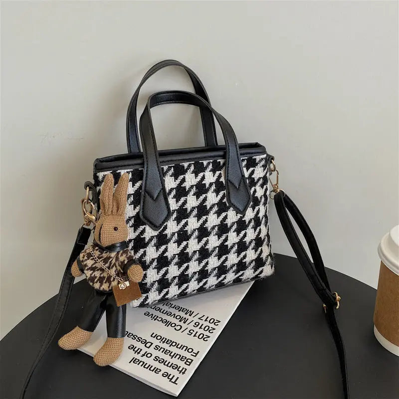 Fashion Houndstooth Shoulder Bags Portable Checkerboard Handbags All-match Messenger Bag Women Totes - Pre2brand