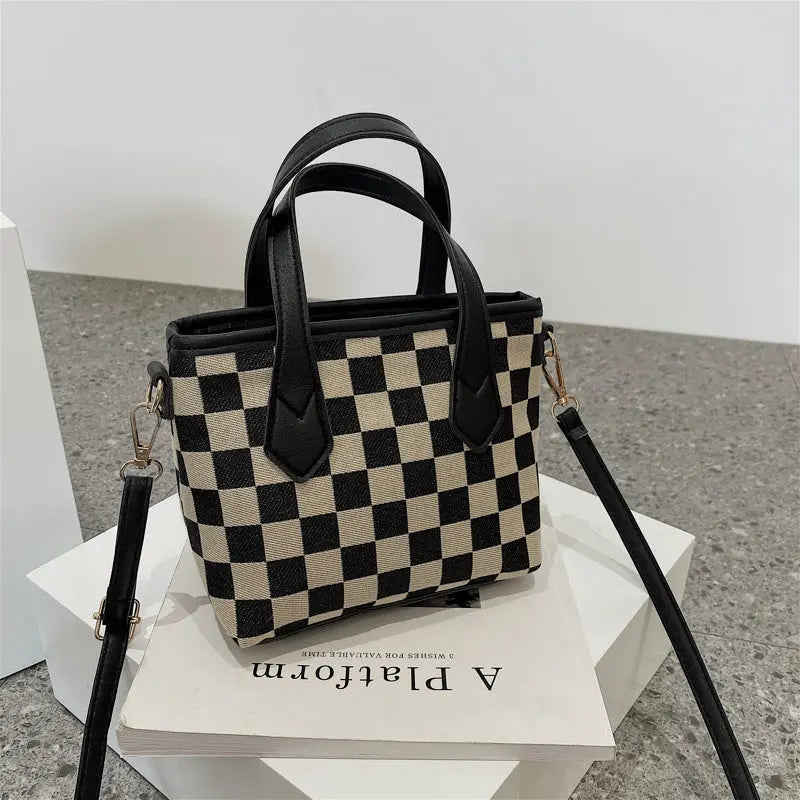 Fashion Houndstooth Shoulder Bags Portable Checkerboard Handbags All-match Messenger Bag Women Totes - Pre2brand