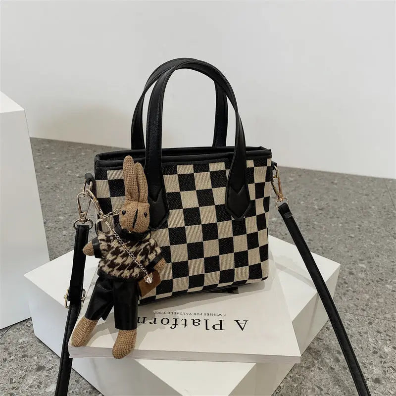Fashion Houndstooth Shoulder Bags Portable Checkerboard Handbags All-match Messenger Bag Women Totes - Pre2brand