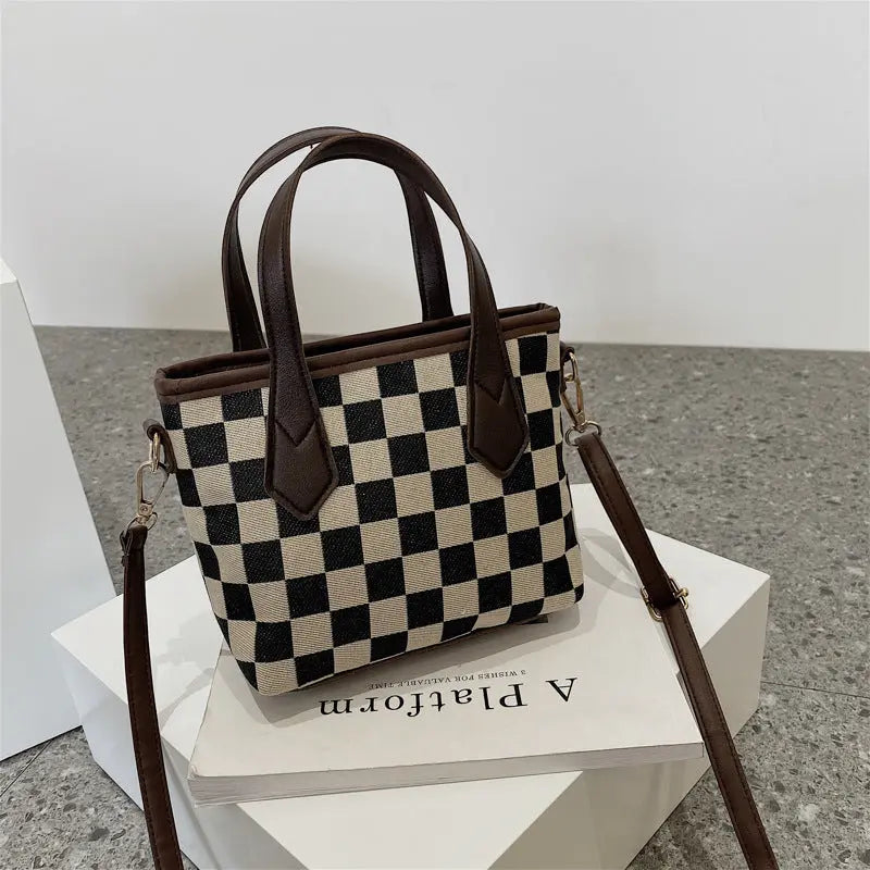 Fashion Houndstooth Shoulder Bags Portable Checkerboard Handbags All-match Messenger Bag Women Totes - Pre2brand