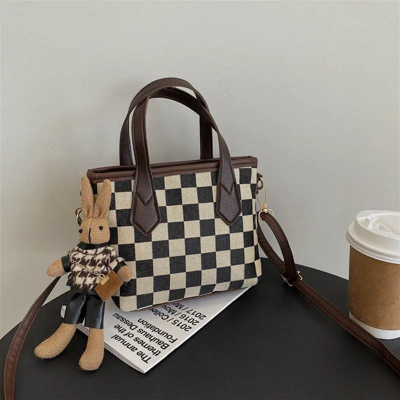 Fashion Houndstooth Shoulder Bags Portable Checkerboard Handbags All-match Messenger Bag Women Totes - Pre2brand