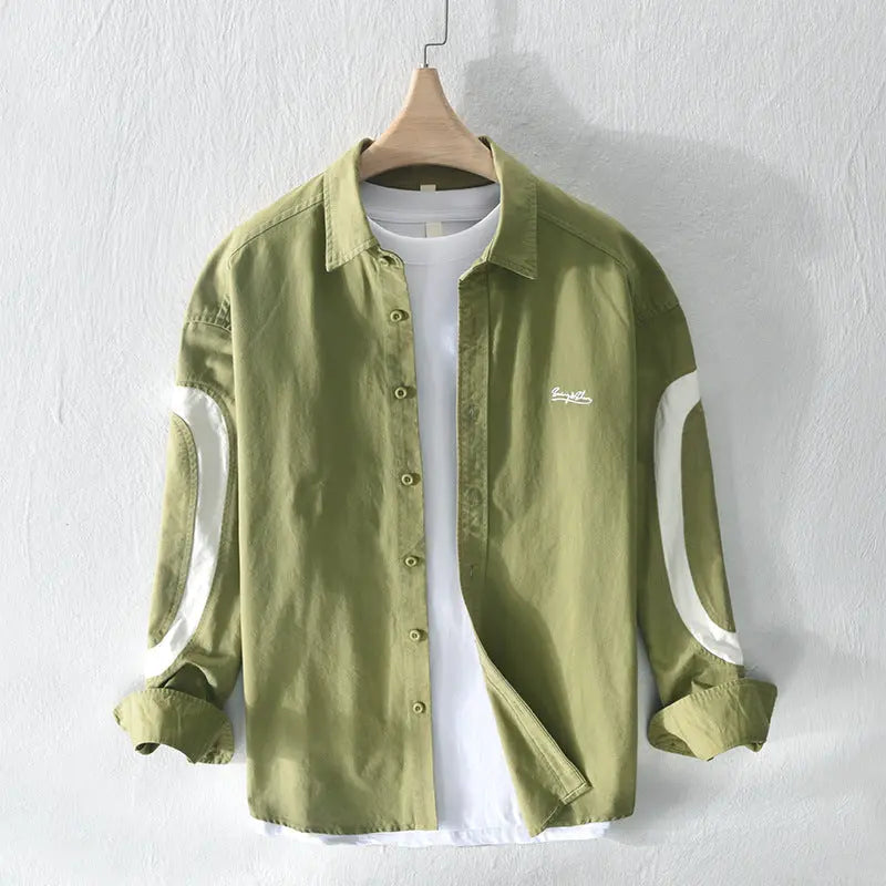 Fashion Loose Cool Casual Men's Shirt Coat  Pre2brand Army-Green-XXXXL