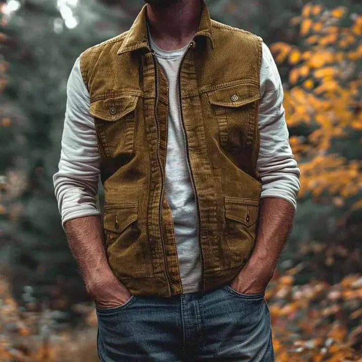 Fashion Retro Waistcoat Vest Casual Men  Pre2brand Army-Green-XXL