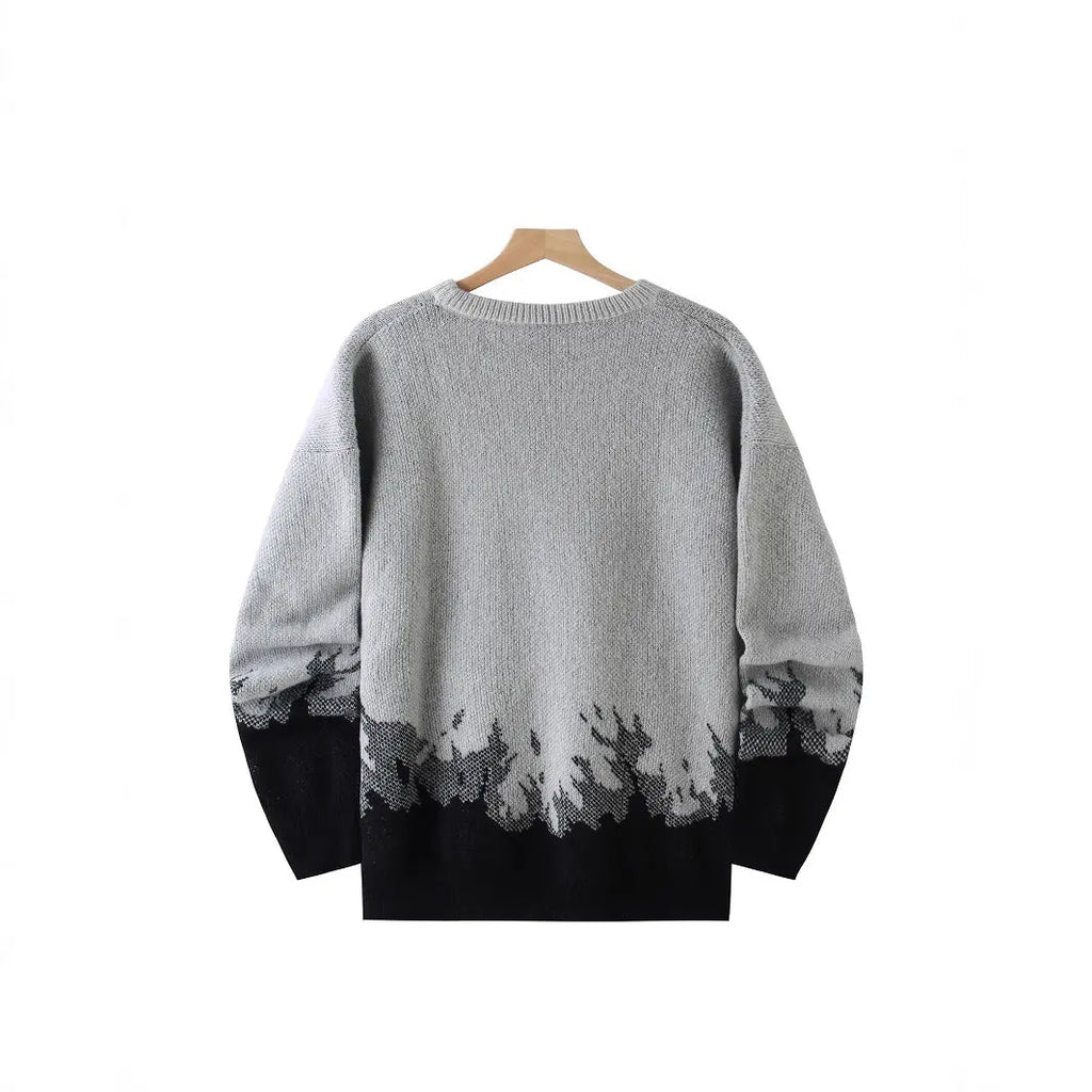 Flame Knitted Sweater Men's Leisure Warm  Pre2brand