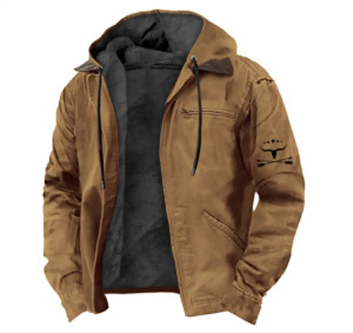Fleece-lined Thick Winter Clothes Winter Men's Thick Velvet Cotton-padded Jacket With Pockets  Pre2brand