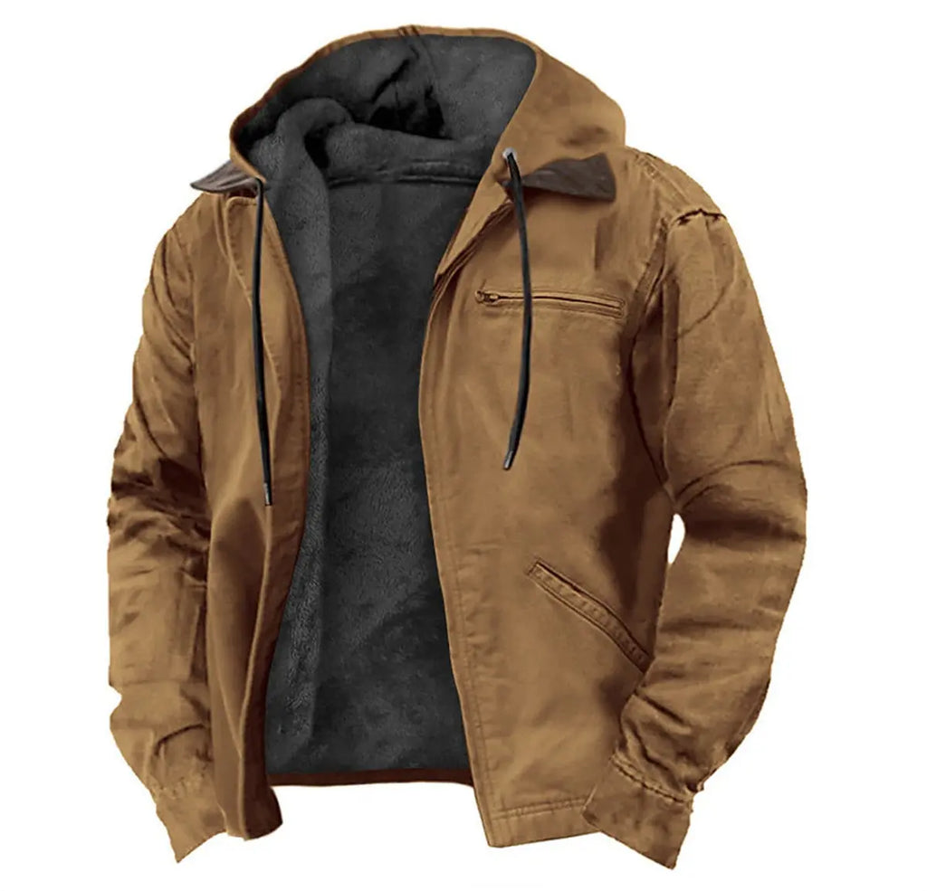 Fleece-lined Thick Winter Clothes Winter Men's Thick Velvet Cotton-padded Jacket With Pockets  Pre2brand