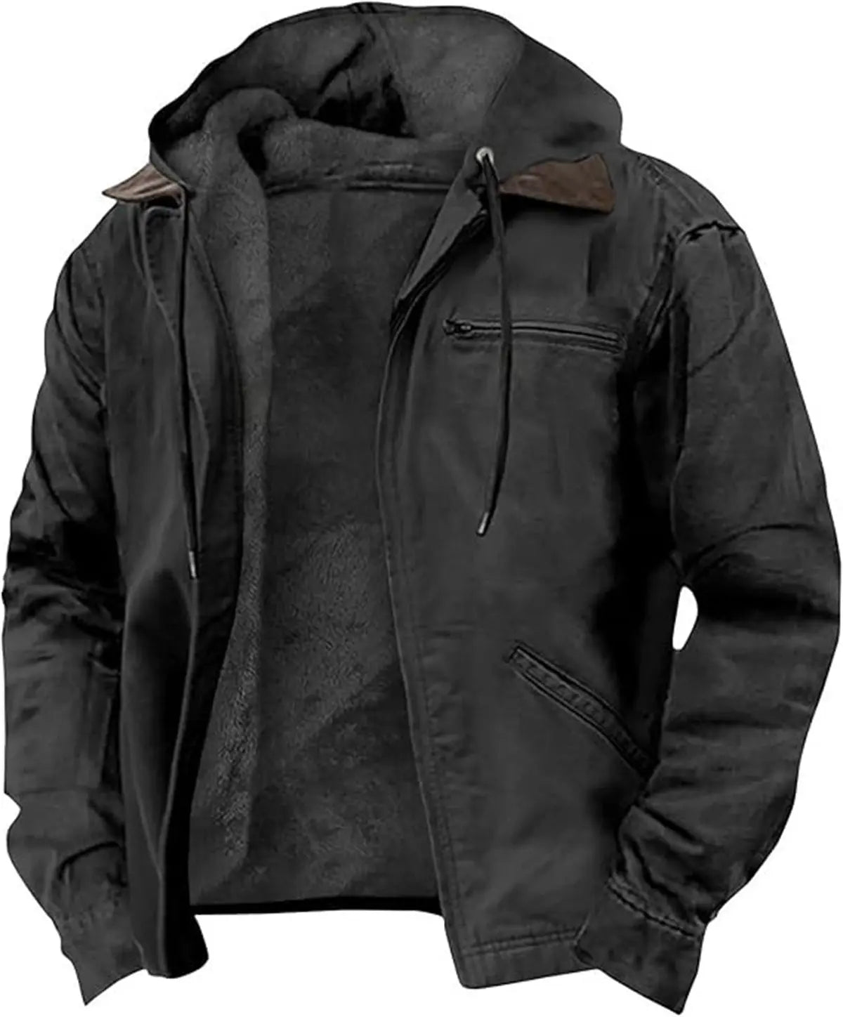 Fleece-lined Thick Winter Clothes Winter Men's Thick Velvet Cotton-padded Jacket With Pockets  Pre2brand