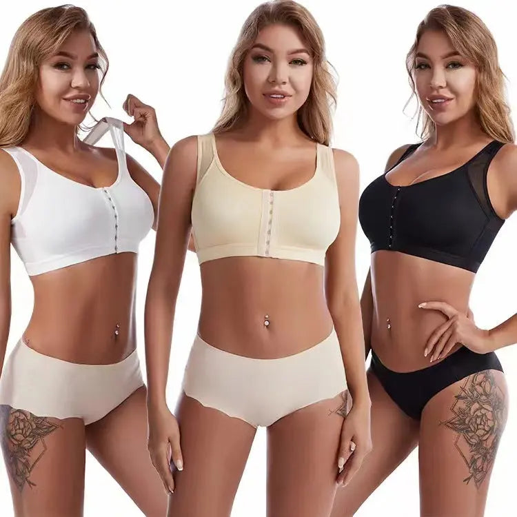 Foreign Trade Front Buckle Closed Sports Bra Plus Size - Pre2brand