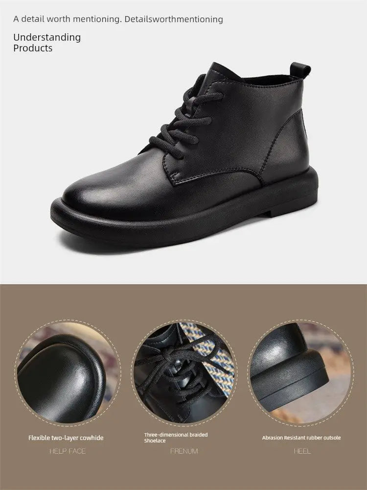 French Soft Leather Short Boots Women Black 2024 New Arrival Small Ankle Boots British Style Boots Retro Chelsea Boots Fall and Winter  Pre2brand